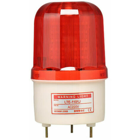 Feu dAvertissement Voyant d’Alarme Rouge Bei BEM-1101 220V J Alarme Sonore et Lumineuse LED Alarme de Projecteur Rotatif Lumière de Chantier Lumière Rouge 