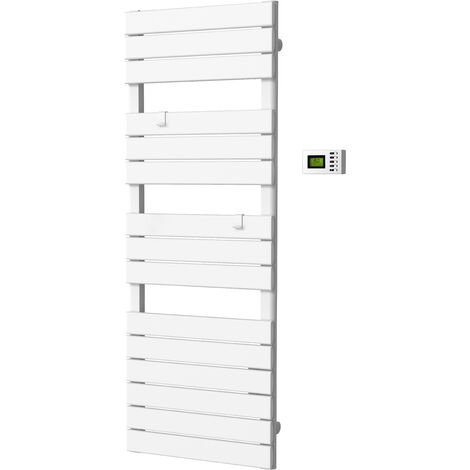 2 Barres Carrera Dryer s 1000 Watts radiateur seche-Serviettes électrique façade en Verre Blanc LCD programmable 