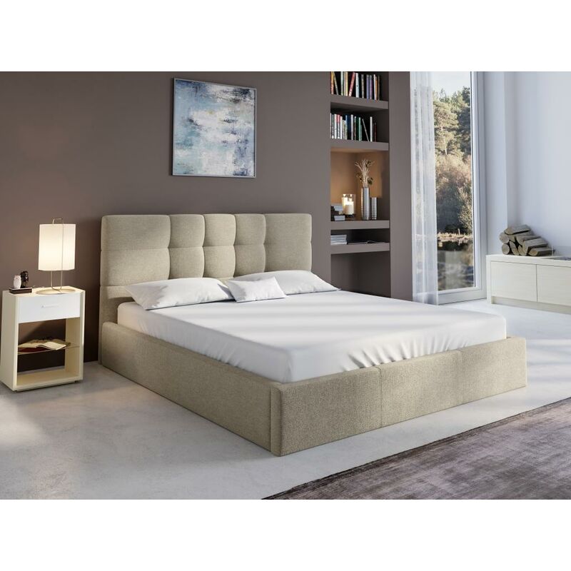 Lit coffre 1 place et demi Mika 120x190 avec sommier relevable