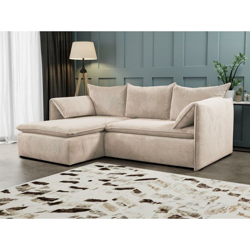 Lot de 4 chaises SUZIE velours côtelé taupe