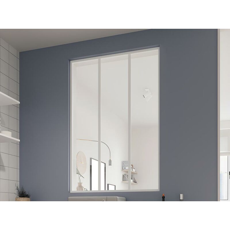 Vente-unique - Verrière Atelier Design en Aluminium thermolaqué 150x130 cm  - Noir - ARTENA : : Cuisine et Maison