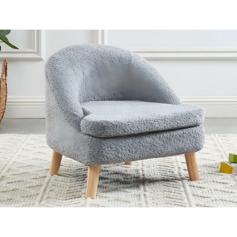 Fauteuil enfant bouclette naturel pour chambre d'enfant