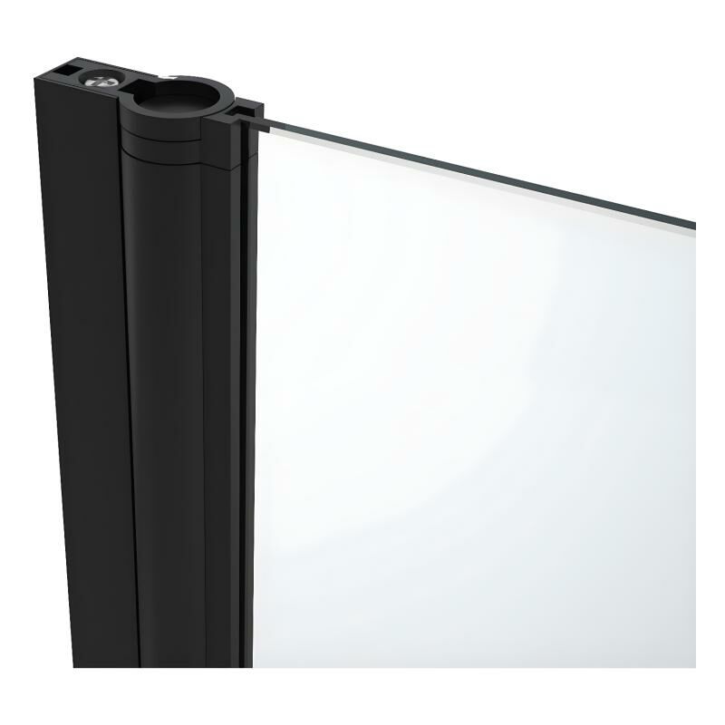 Porte de douche battante noir mat, 70 x 195 x 1.92 cm, verre et