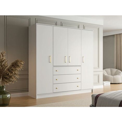 Armoire Penderie Mobile+Housse 3 Battants - MULTICOLORE