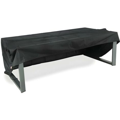 Housse de protection table de jardin rectangulaire noire haut de gamme