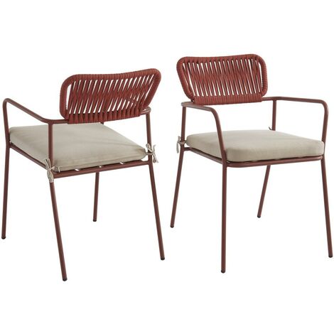 Lot 2 chaises jardin empilables métal Vert amande - MIRMANDE de MYLIA