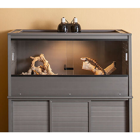 Terrario Grande para Reptiles y Otros pequeños Animales Mojave - 122x61x58cm - Decorativo para Interiores (Gris)