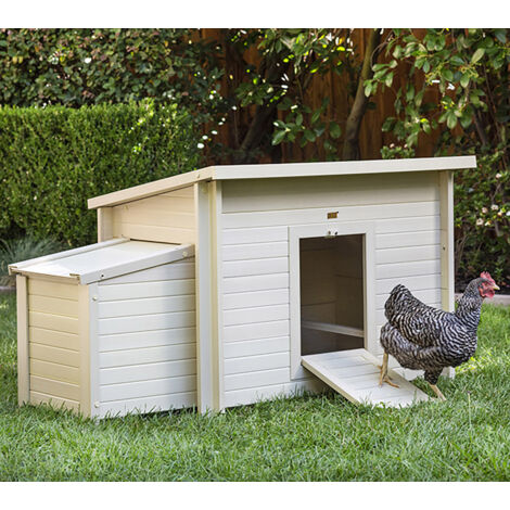 Gallinero Dallas para Exterior - Capacidad 4-6 gallinas - ECOFLEX Material sostenible y Duradero. Fácil Montaje.