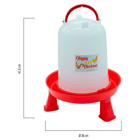 Bebedero con patas para gallinas, faisanes y otras aves de corral - 10 L