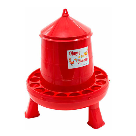 Comedero con Patas para Gallinas y otras aves de corral - Plástico Resistente para conservar el alimento - 8 kg