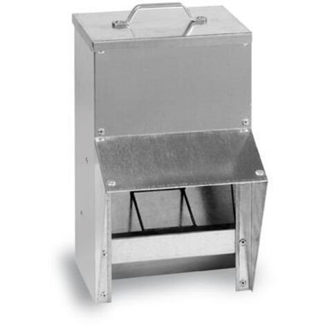Tolva Exterior Galvanizada - Comedero de Gallinas Inoxidable - Toldo Antilluvia - 17 kg/20 L