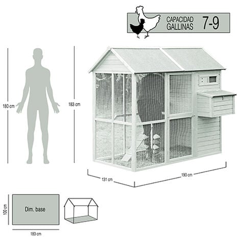 Refugio de gallinero, conejera de aves de corral, gallinero, jaula grande  para aves de corral con bandeja y bandeja para huevos, jaula para aves de