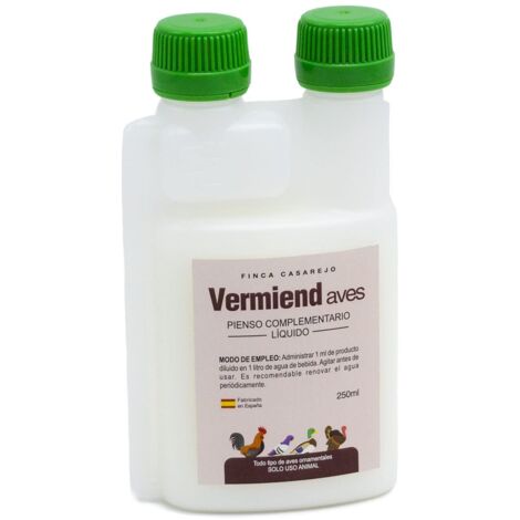 FINCA CASAREJO - Vermiend 250ml – Pienso complementario líquido con extractos Naturales para gallinas y Aves de Corral – Apoyo digestivo y Bienestar intestinal