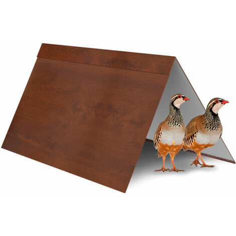 Refugio para Gallinas y Otras Aves de Corral – Chapa Color Madera - Cortavientos, Sombra, Antiestrés – Bienestar en tu Gallinero - Dos Tamaños – El Grande Incluye Perchas (35x40x80 cm)
