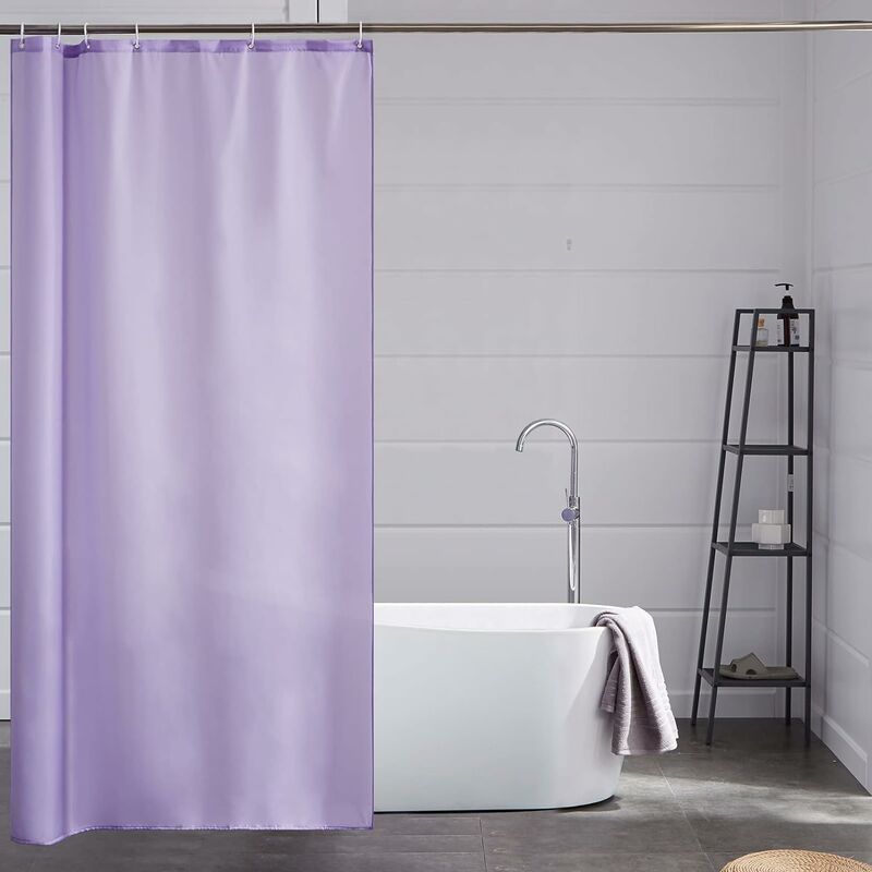 Cortinas de ducha Anti-molde, anti-bacteriano, lavable Cortina de bañera  Tela de poliéster con 12 anillos de cortina de ducha
