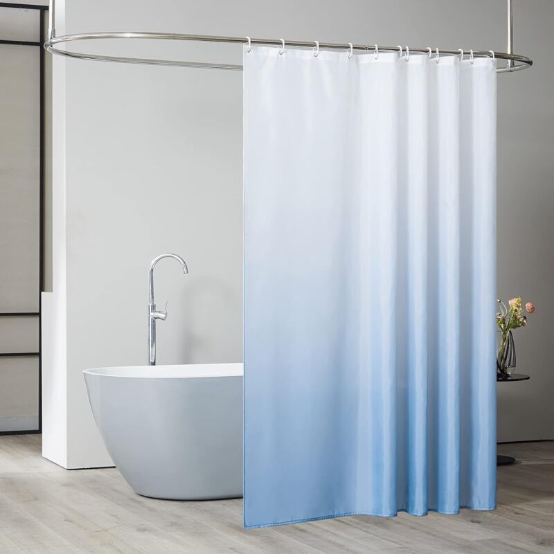 Cortina Ducha Baño Impermeable 180x180 cm Lavable Anti Moho Azul