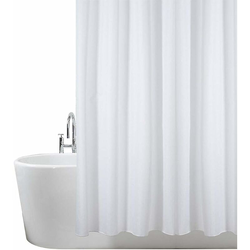 NORCKS Cortina de Baño, Cortina de Ducha Blanca, Tela Impermeable y Antimoho,  Cortina de Fibra y