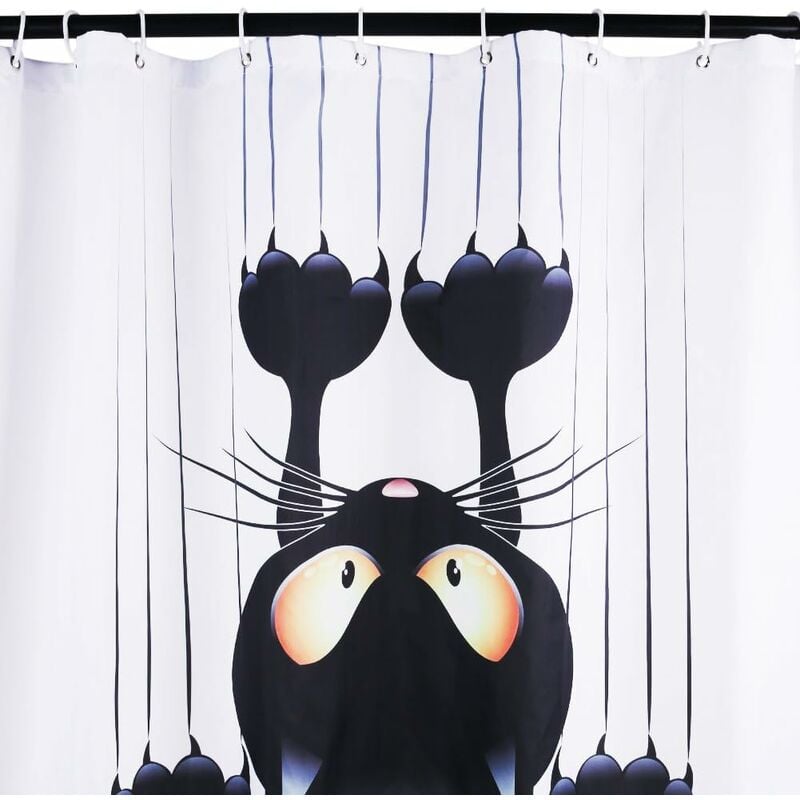 Cortina de ducha divertida de la serie del gato que imprime la cortina de  ducha del moho impermeable del poliéster, tamaño: 180x180cm (GJRX-276)