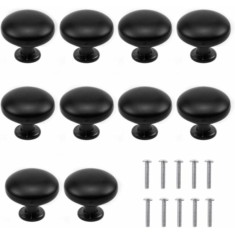 GOBEKOR Paquete De 8 Perillas Para Puerta De Paso, Perillas Interiores Para Puerta De Armario Color Negro Mate Con Cerradura Perillas De Puerta
