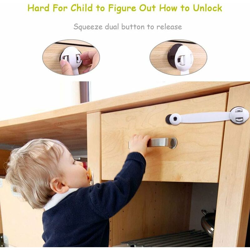 Cerradura de puerta para nevera y congelador, cierre de pestillo para  nevera para niños pequeños, cerradura de seguridad para bebés, fácil de  instalar