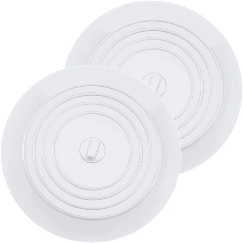 NORCKS Tapones de silicona para bañera de 15cm de diámetro, para cocina, baño y blanqueador, tapón universal (2 unidades), color blanco