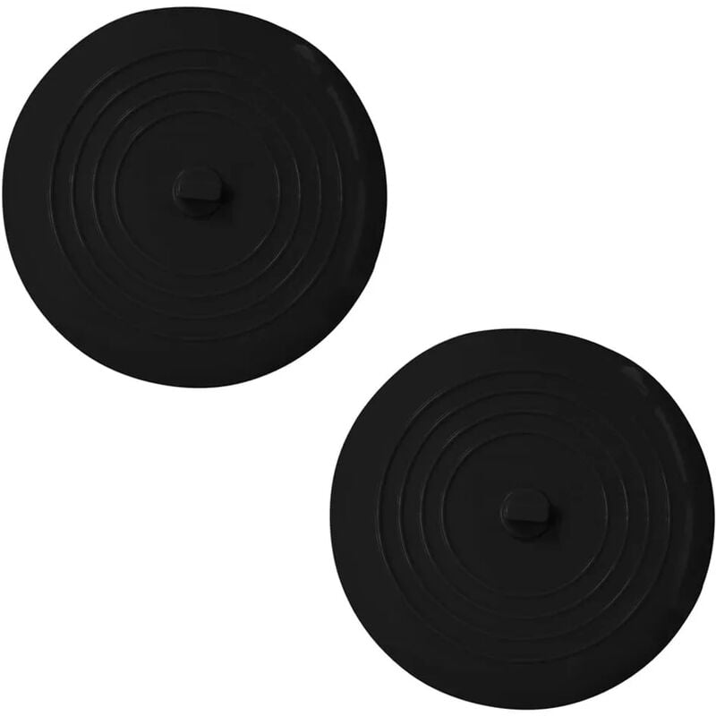 NORCKS 2 Piezas Tapones de Drenaje Universales 15cm Tapón de Fregadero Tapón de Drenaje de Silicona Cubierta de Drenaje de Bañera Cubierta de Drenaje de Fregadero para Cocinas, Baños, Bañera (Negro)