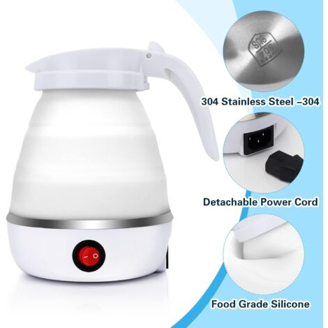 Aigostar Hervidor eléctrico pequeño, hervidor de té eléctrico portátil de 1  litro, 1100 W con apagado automático y protección para hervir en seco