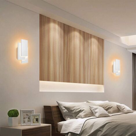 Lámpara De Pared Moderna Lámpara De Pared Interior Led 24W Apliques De Pared Blanco Cálido 3 En 1 Para Sala De Estar Escalera Pasillo Blanco