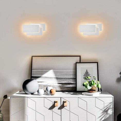 Lámpara De Pared Moderna Lámpara De Pared Interior Led 24W Apliques De Pared Blanco Cálido 3 En 1 Para Sala De Estar Escalera Pasillo Blanco