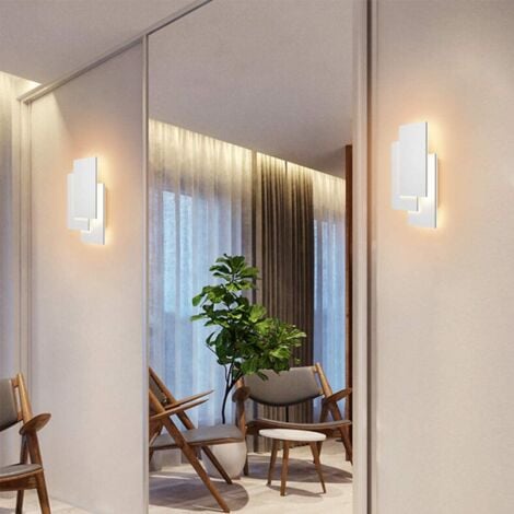 Lámpara De Pared Moderna Lámpara De Pared Interior Led 24W Apliques De Pared Blanco Cálido 3 En 1 Para Sala De Estar Escalera Pasillo Blanco