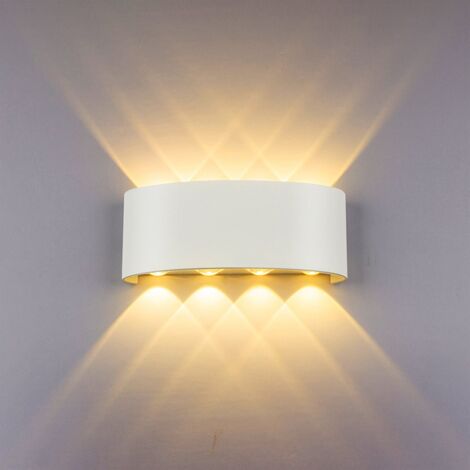 Led Apliques De Pared Modernos 8W (Blanco) Lámpara De Pared Moderno Aluminio Para Interior, Dormitorio Pasillo Entrada (Blanco Cálido)