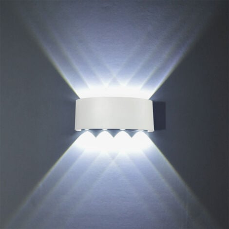 Led Apliques De Pared Modernos 8W (Blanco) Lámpara De Pared Moderno Aluminio Para Interior, Para Dormitorio Pasillo Entrada (Blanco Frío)