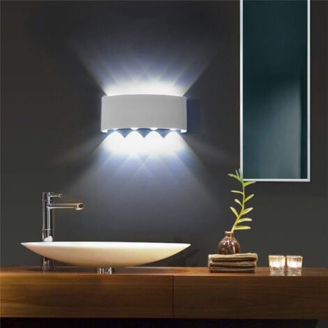 Led Apliques De Pared Modernos 8W (Blanco) Lámpara De Pared Moderno Aluminio Para Interior, Para Dormitorio Pasillo Entrada (Blanco Frío)