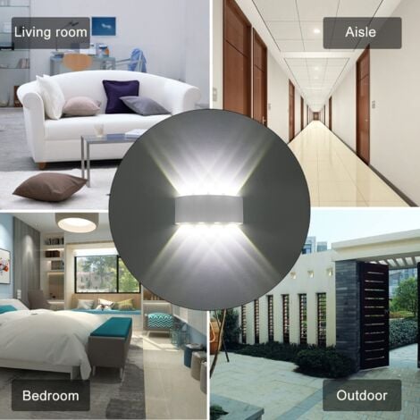 Led Apliques De Pared Modernos 8W (Blanco) Lámpara De Pared Moderno Aluminio Para Interior, Para Dormitorio Pasillo Entrada (Blanco Frío)