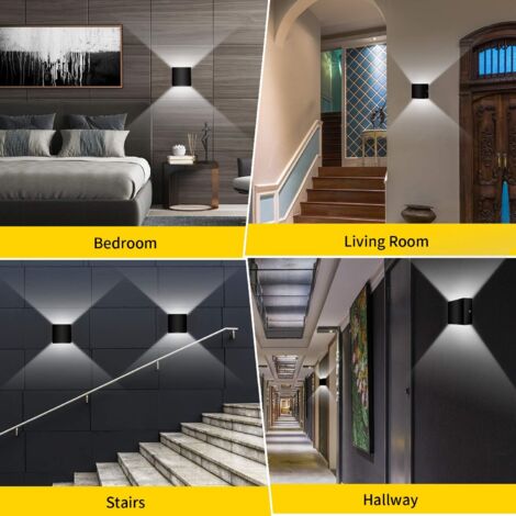 6W Apliques De Pared Led Moderna Cubo Blanco Frío Lámpara De Pared ...