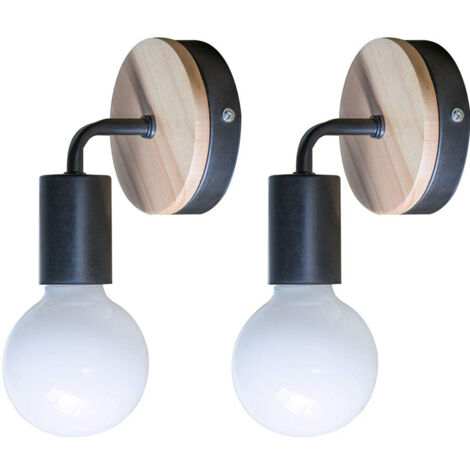 2PCS Apliques De Pared Metal Hierro Lámpara De Pared Led Moderna Para Cabecera Dormitorio Sala Pasillo Entrada De Restaurante (Negro)