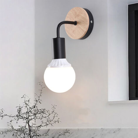 2PCS Apliques De Pared Metal Hierro Lámpara De Pared Led Moderna Para Cabecera Dormitorio Sala Pasillo Entrada De Restaurante (Negro)