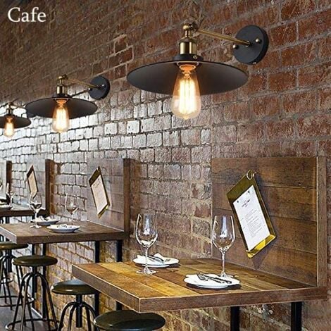 Apliques De Pared Vintage Lámpara De Pared Industrial Moderna Lámpara De Pared Interior Retro E27, Negro