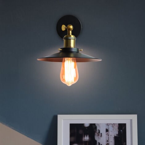 Apliques De Pared Vintage Lámpara De Pared Industrial Moderna Lámpara De Pared Interior Retro E27, Negro