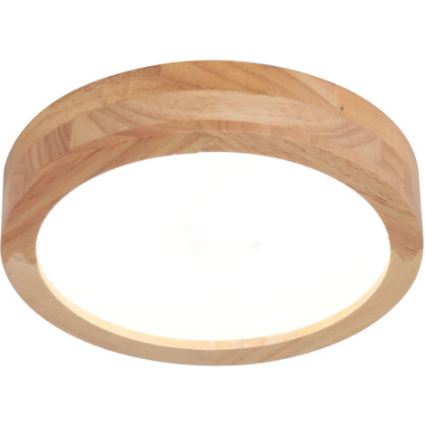 Lampara De Techo Led Modernas 20CM Plafones Redondos De Interior Plafones De Madera Para Dormitorio, Pasillo, Cocina, Sala De Estar, Blanco Frío