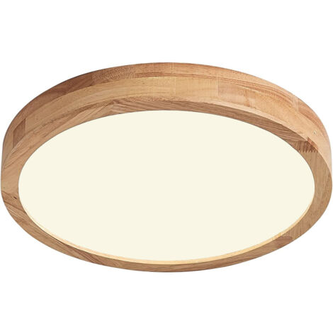Lampara De Techo Led Modernas 30CM Plafones Redondos De Interior Plafones De Madera Para Dormitorio, Pasillo, Cocina, Sala De Estar, Blanco Cálido (1/5)