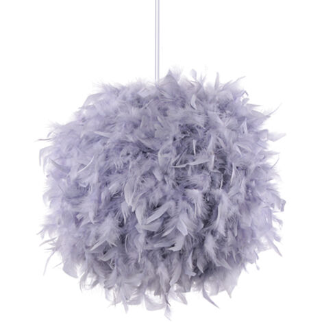 Plafones De Interior De Plumas Moderna, Plafones De Interior De Plumas Esponjosas, Pantalla De Luz De Plumas, Para Dormitorio, Sala De Estar(Gris) (1/5)