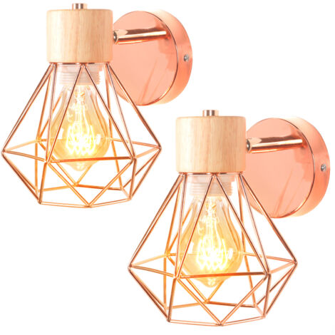2PCS Apliques De Pared Retro Moderna Lámpara De Pared Interior Aplique De Pared De Metal, 15CM Ángulo Ajustable Oro Rosa Para Bar Dormitorio E27 (1/5)