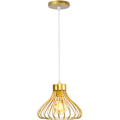 Plafones De Interior Simple Vintage Plafones De Interior Moderna Lámparas De Colgar Retro Creativa Oro Para Decoración De Interiores (1/5)