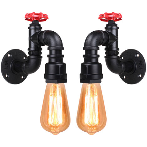 Lámpara De Pared Steampunk Industrial | Tubo De Agua Retro Con Luz Cálida | Aplique Metálico Para Cualquier Habitación