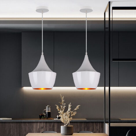 Lustre Modernanórdica Lámpara Colgante Retro E27 Lámpara De Techo Vintage Blanco Para Dormitorio Pasillo Oficina
