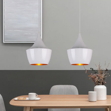 Lustre Modernanórdica Lámpara Colgante Retro E27 Lámpara De Techo Vintage Blanco Para Dormitorio Pasillo Oficina