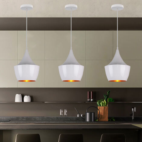 Lustre Modernanórdica Lámpara Colgante Retro E27 Lámpara De Techo Vintage Blanco Para Dormitorio Pasillo Oficina