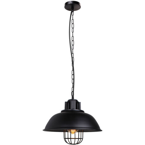 33CM Lámparas De Colgar Nostálgico Retro Lámparas De Colgar Metal Hierro Plafones Industrial Vintage Lámparas De Colgar Negro (1/5)