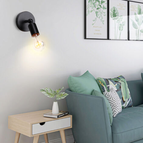Juego De 2 Apliques De Pared Estilo Industrial Vintage - Jaula Negra, E27, 20 Cm, Para Interior